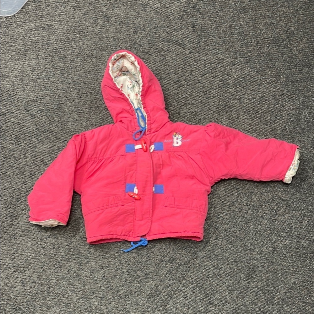 Vintage OshKosh B'gosh Hooded Pink Jacket 18 Months Toggle 90s Little Girl